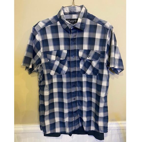Vertx Shirt Men Medium Blue Plaid Button Up Tactical Guardian - Picture 1 of 5
